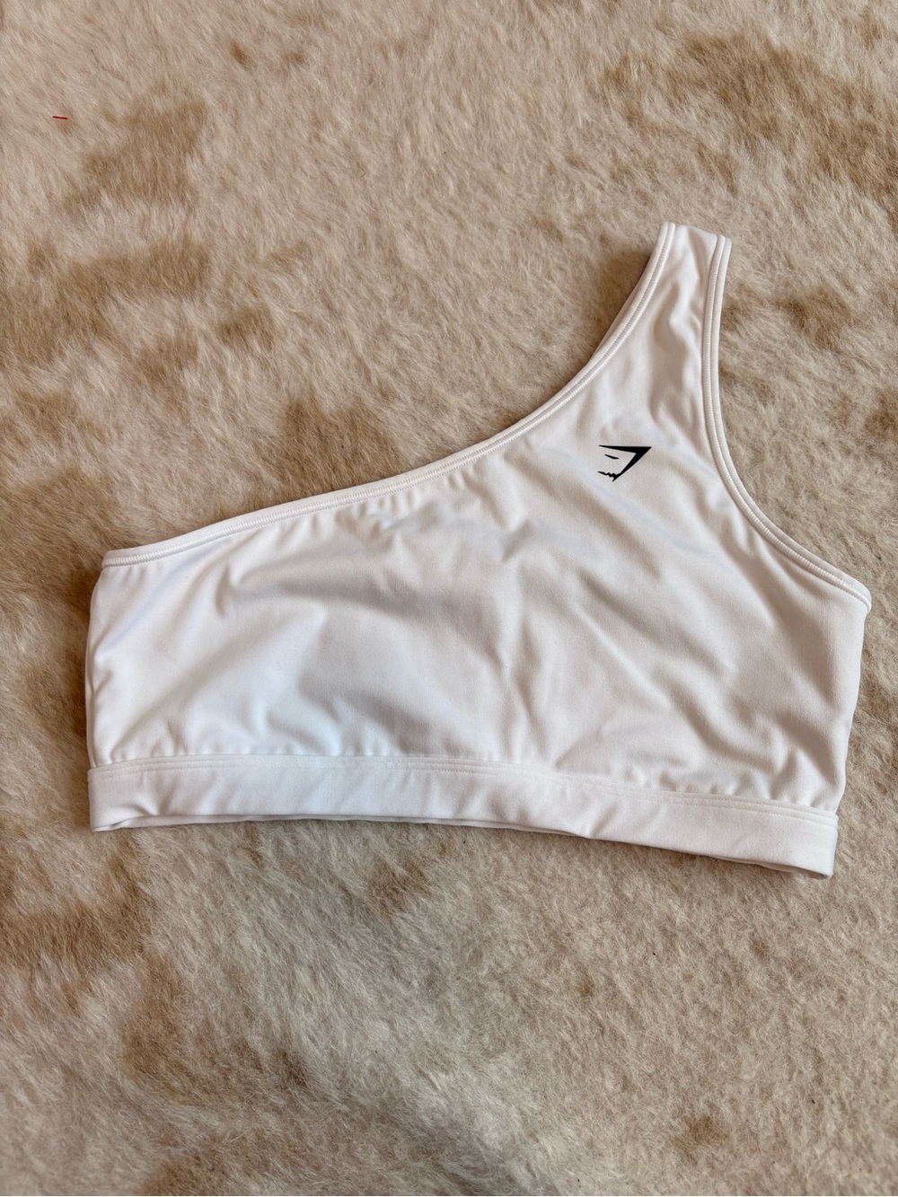 Gymshark Asymmetric One-Shoulder White Sports Bra